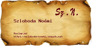 Szloboda Noémi névjegykártya